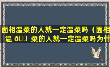 面相温柔的人就一定温柔吗（面相温 🐠 柔的人就一定温柔吗为什么）